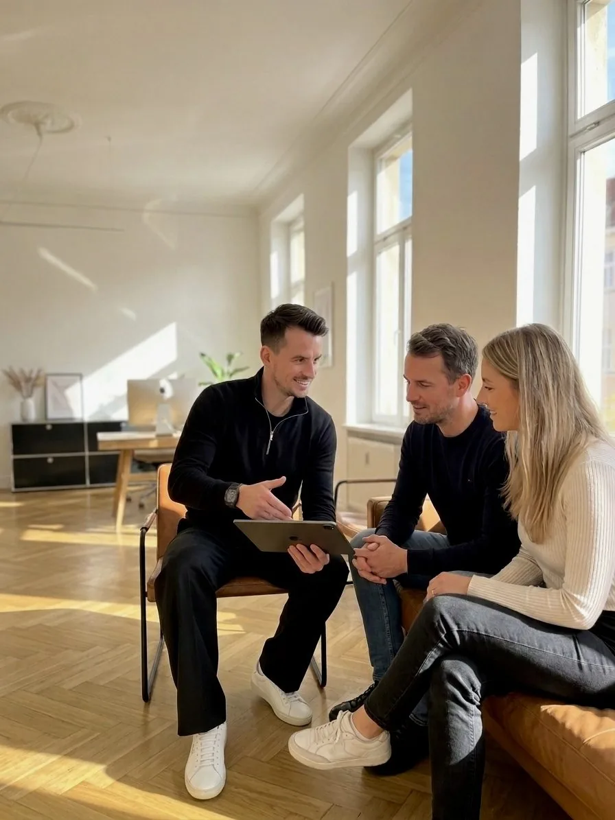 Amadeus Jesinghaus im Beratungsgespräch mit Mandanten